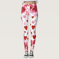 yinguo hlače pilates love print valentinove ženske gamaše trčeći dnevne pantalone za trčanje