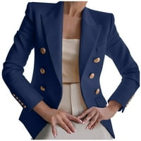Blazer jakne za žene, ženske ležerne bluže s dugim rukavima otvorenim prednjim dugmetom radne kancelarije