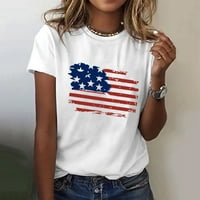 Košulje za žene Grafičke teese Amerika Zastava zastava O vrat kratkih rukava bluza na majici