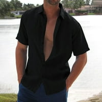 Qazqa muns casual majica kratkih rukava majica s majicom Ljetna plaža Havajski majice Black XL
