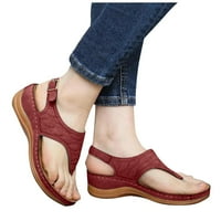 TUTUNAUMBINE ženske sandale veličine 8. Ženska klina peta Flip flops multiboor vezene sandale papuče