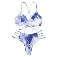 PXiakgy Tankini kupališta za žene Ženski bikini Solidni set kupaći kostim dvostrukih grudnjaka kupaće