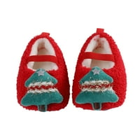 Nokiwiqis Baby Božićne ravne cipele, mekani jedini klizni krzneni zatvoreni na otvorenom za dječake