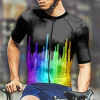 Muške majice kravata boja gradijent tiskani kratki rukav O-izrez na vrhu ljetne modne sportske biciklističke