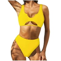 Clearance Tummmy Courmus za žene Bikini Solid šuplji izlaze plus veličine kupaći kostim za žene kupaće