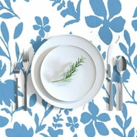 Pamuk Saten Stolcloth, 70 120 - Vrt plava priroda plaža Primorski botanički print Print Custom stol