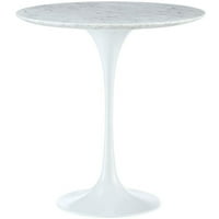 Zbirke hawthorneu okrugli modernog mramornog krajnjeg stola u bijeloj boji