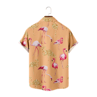 Muški kratki rukav Aloha Beach Flamingo Majica Slim-Fit Poliester košulja i gornji opušteni blusi za
