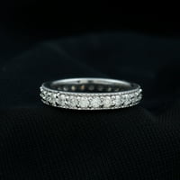 1. CT Moissite Full Evernity Ring za žene sa Milgrain Gold Detalji, Sterling Silver, SAD 8.50