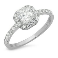 1. CT Princess Rez pravi prirodni dijamant VS1-VS I-J 18K bijelo zlato Halo obećaj vjenčani izjava angažmana