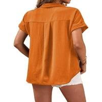 Narančasta gumba s punim prednjim majicama ženske bluze
