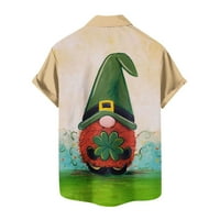 Muški dan St. Patrickov Gnomes Holding Shamrock Grafička majica Teers Pulover Duks St. Patrick Ispiši