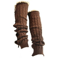 Čarape Ženska Crochet čipkasti Gumb Pletena noga pletene toplije čizme visoke čarape za koljena