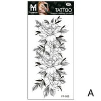 Umjetnička naljepnica Vodootporna privremena tetovaža crna skica ruža lijepo hladno lažno vruće k2h9