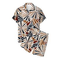 Muške havajske majice casual gumb niz majice s kratkim rukavima postavljene kratke hlače odijelo za