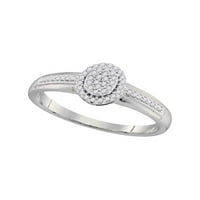 10kt bijelo zlato Ženo okrugli dijamant ovalni klaster prsten CTTW