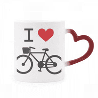 Ljubav crveni srčani bicikl uzorak osjetljiva na toplinu hlača crvena boja mijenja kamenbere