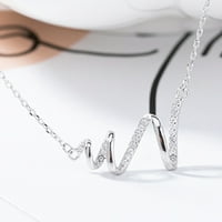 GLANJSTI BRCH Heartbeat ECG privjesak klavicle lanac za žene Choker ogrlica nakit Pribor za dan zaljubljenih