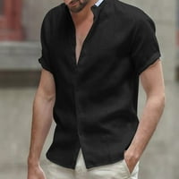 Podplug muške torbesto pamučne lanene majice s kratkim rukavima retro T majice za bluzu