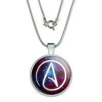 Atheistički atheizam simbol u svemiru 1 Privjesak sa srebrnim lancem od srebra