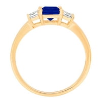 1.11CT Princess Cut simulirani plavi safir 18K žuti zlatni godišnjica Angažman kamena prstena veličine