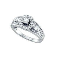 14KT bijelo zlato Žene okrugli dijamant Solitaire Bridal Prsten za vjenčanje 1. CTTW 70211