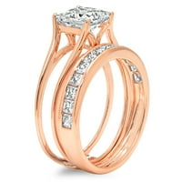 2. CT Princess Rez pravi prirodni dijamant VS1-VS J-K 14K Rose Gold Angažiranje vjenčanih mladenka Dizajnerski