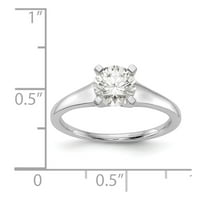 Čvrsti 14K bijeli zlatni zaručni prsten sa CZ CUBIC cirkonijom veličine 6.5