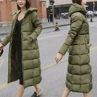 Jakne za žene bave se ženskim zimskim dugim kaputom s kapuljačom drži topla pamučna samougorivanje dugih