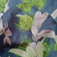 Onuone svilena tabby srednje plave tkanine Cvjetni obrtni projekti Dekor tkanina štampan dvorište široko