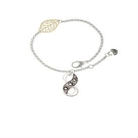 DELIGHT nakit silvertni šap otisak Infinity - Goldtone list osjetljiva narukvica, 6.25 + 1,75