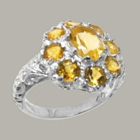 Britanci napravio 18k bijeli zlatni realni originalni citrinski ženski prsten izjave - veličine opcije - veličine 8.25