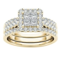 Par prstenovi pozlaćeni otvor za zircon prsten klasični nakit