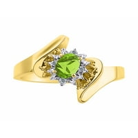* Rylos jednostavno elegantan prekrasan peridot i dijamantni prsten - avgust rođendan *