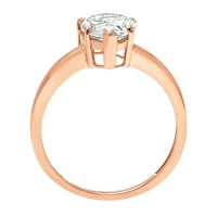 1. CT sjajan krug Clear Simulirani dijamant 18K ružičasto zlato pasijans prsten sz 3,75