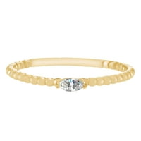 0. Carat Marquise oblik bijeli prirodni dijamantski prsten od perla 14k žuto zlato-13.5