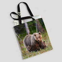 Smeđi majci medvjed dužnjih šumskih platna torba za višestruku tote namirnica Trgovinske torbe torba