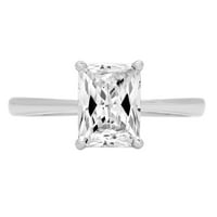 2. CT Sjajni smaragdni Clear Simulirani dijamant 18k bijeli zlatni pasijans prsten sz 9.5