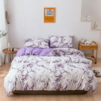 Mramorna tiskana posteljina bračni krevet, mekani ugodni posteljina od mikrovlakana sa jastučnicima,
