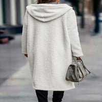 Singreal ženske zimske kapute nejasne ručke dugih kapuljača s kapuljačom dole FAU FUR ​​tople odjeće