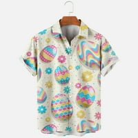 Uskršnji uništene majice Havaji sa džepom za dojku, ljetnim vrhovima, do 8XL