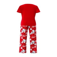 Sunost božićne pidžame za obiteljski crveni crtani uzorci jednorog
