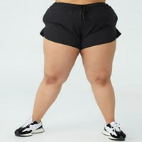 Na ženskom životnom stilu Pomicanje jogger kratkih hlača crna veličina 14W