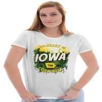 Poljoprivredne majice majice Thirts za žene Iowa Heart of the Corn Farmer IA State Pride