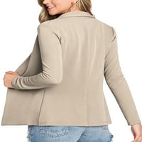 Doublu ženski otvoreni prednji dugi rukav krovići plapd blejner jakna sa plusom