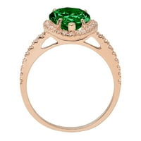 2.38ct kruška od dragocjenog dragulja zelena simulirana emerald pravi 18k ružičasta ruža zlato robotski