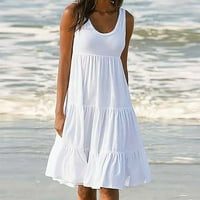 Cotonie ženska modna ljetna haljina na plaži bez rukava bez rukava
