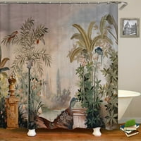 TRCompare europsko cvijeće, ptice, biljke Zavjese za kupanje Vodootporna tuš zavjesa 3D Ispis Dekoracija