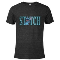 Disney Lilo i Stitch Slatko pismo - pomiješana majica kratkih rukava za odrasle - prilagođeno-crnim