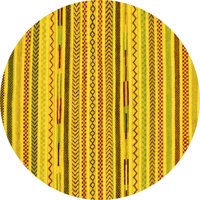 Ahgly Kompanija Mašina koja prati u zatvorenom okrugli okrugli apstraktni žuti modernih prostirki, 4